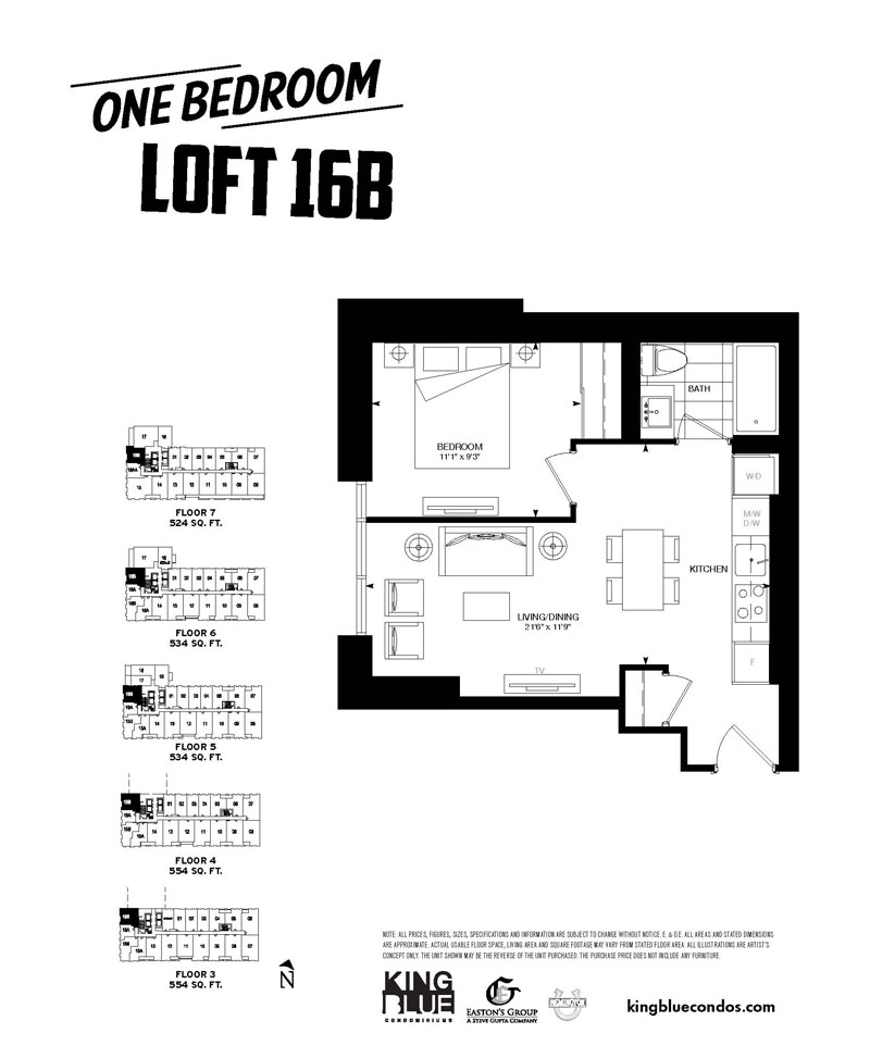 King Blue Condos Toronto- Loft 16B Floorplan